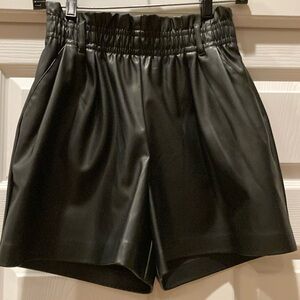 ZARA HIGH WAIST FAUX LEATHER SHORTS